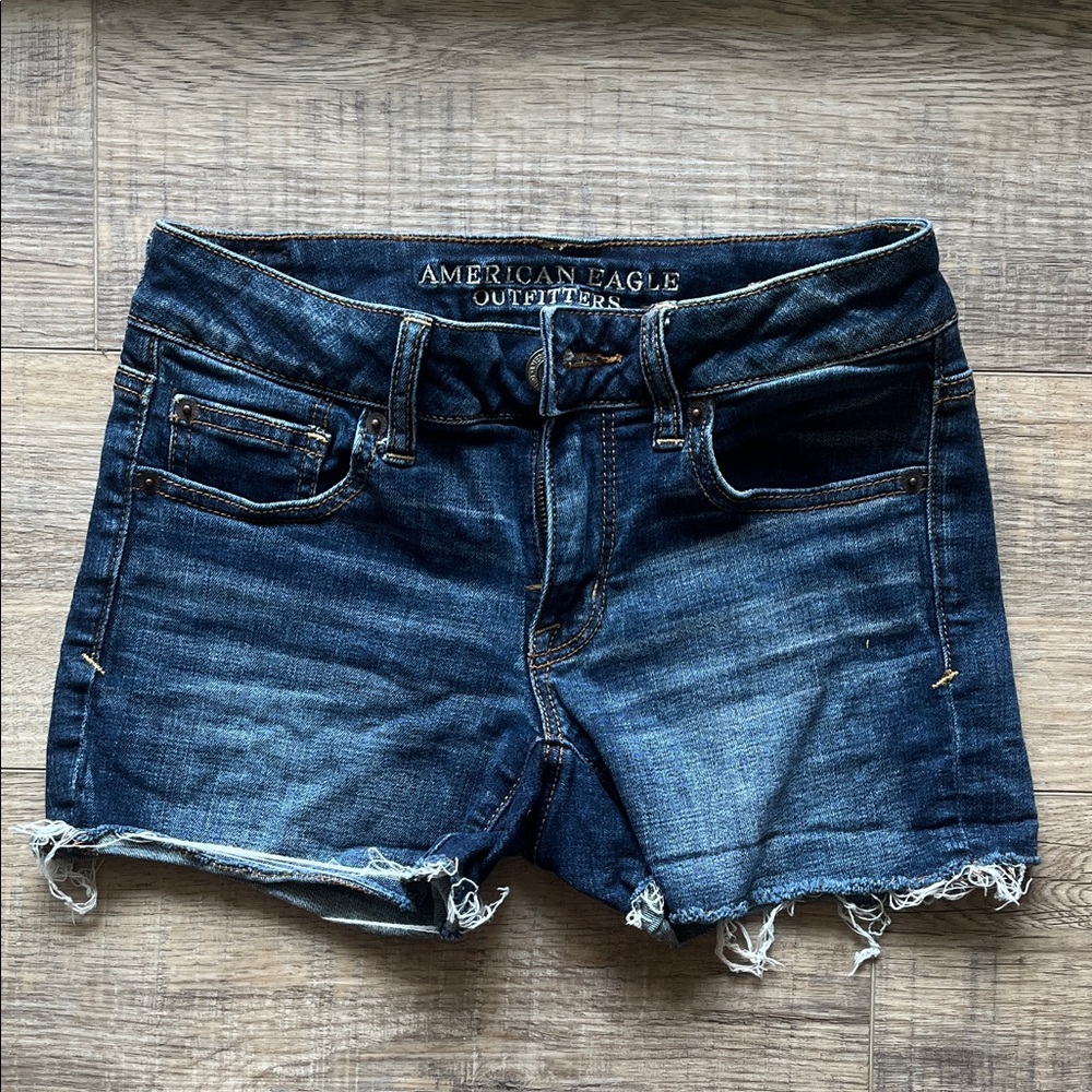 Vintage American Eagle Outfitters Dark Blue Jean Shorts